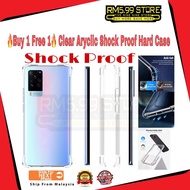 Oppo Buy 1Free1 Shock Proof Acrylic Hard Clear Case A74 A95 Reno 6z F5 F7 F11 Pro R9s 2 2f 4 5f 5 6