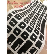 Carbon decal, rough black... or open key button sticker image for macbook pro A2337, pro a1502, air 