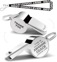 Whistles With Lanyard, Coach Whistle, Football Gifts, Soccer Hockey Basketball Volleyball Baseball Coach Gifts for Men Women Teacher, Thank You Cheer Coach Gift, This is Awesome Coach Looks Like