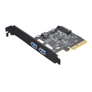 PCI-e 4X to USB 3.2 GEN2 Extension Card Dual USB3.0 Port 10Gbps High Speed Adapter Card ASMedia Xian