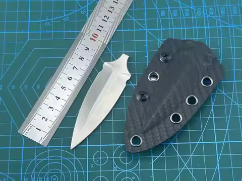 New Small Straight Knife Portable Pocket Knife Carbon Fiber Sheath Hunting Tactical Knife