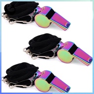 [FIREFLY1] 1Pcs Colorful Sports Whistle Stainless Steel Whistle With Lanyard Loud Crisp Sound Whistl