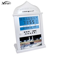 Azan Calendar Muslim Prayer Wall Clock Alarm with LCD Display Home Decor(No Battery)