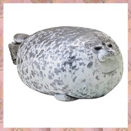 (ZVET) 1 Piece Chubby Blob Seal Pillow Stuffed Cotton Plush Animal Toy Cute Ocean Fun-Stuff Grey
