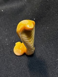 🕋🚦林櫃🚦🕋早期小型精緻黃色石雕眼鏡蛇響尾蛇