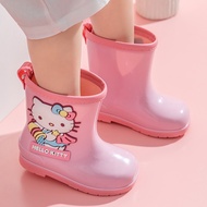 KY/💯HelloKittyChildren Non-Slip Rain Boots Girls Rubber Shoes Children Shoe Cover Rain Shoes Little Child Toddler Baby R