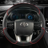 Microfiber Leather Car Steering Wheel Cover For Toyota Fortuner 2016-2019 2021 Hilux 2015-2019 2020 
