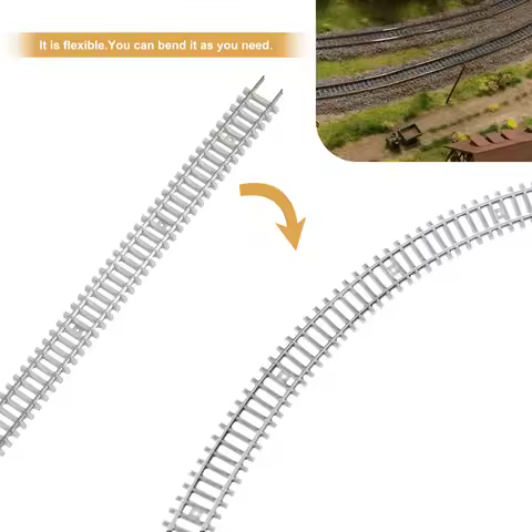 5pcs/10pcs N Scale 1:160 Track Cupronickel Flex Rail 50cm with Rail Joiners Nails HP27N Model Railro