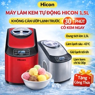 Hicon 1.5L Automatic Ice Cream Maker - No need to chill, makes ice cream for 30 minutes, loose bowl,