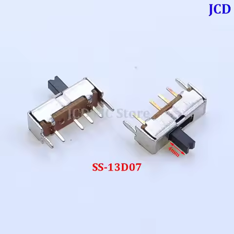 10-100Pcs/Lot SS-13D07VG4 3 Position SPDT 1P3T 6 Pin PCB Panel Mini Vertical Slide Switch SS13D07 VG