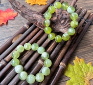 【一物一圖】天然 16mm 青提奶蓋 岫玉 手鍊