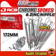 RCB Spoke Chrome 120/140/143/155/157/161/168/172/184x9 Racing Boy Rim Spokes And Nipples Alloy Lidi