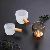 Glass With Wooden Handle Espresso Cup Mini Milk Cup Espresso Cup Single Spout Espresso Shot