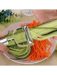 1 件不銹鋼蔬菜削皮器,適用於馬鈴薯、黃瓜、胡蘿蔔或水果切片機和刨絲器,非常適合戶外露營和家庭廚房