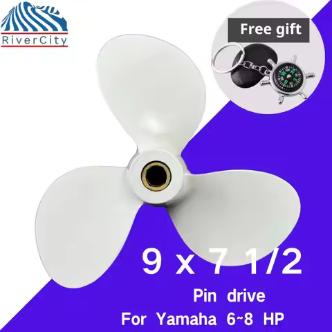 For Yamaha 5 6 8 f6 f8 f9 Outboard Propeller 9x7 1/2 Boat Aluminum Alloy 655-45943-00-EL Screw Marin
