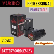 ORIGINAL YUKIDO !!! Baterai Bor Litium Li-Ion 12 Volt Baterai Bor Electric Cordless Rechargeable UNIVERSAL