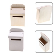 【CAMILLES】Miniature Blank Mail Box House Mini Mail Box Miniature Wooden Flip Mailbox Model