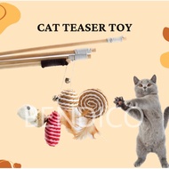 Cat Teaser Wand Cat Toy Wand Teaser Wood Teaser Fun Toy Pet Toy Interactive Pet Toy Cat Training Tea