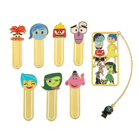 Anime Inside Out Movie Periphery Bookmark Cartoon Joy Sadness Anger Disgust Fear Metal Bookmark Scho