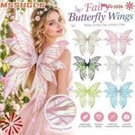 MSSUGC6 Fairy Wings, Iridescent Decorative Butterfly Wings,  Layered Silhouette Shoulder Straps Ange