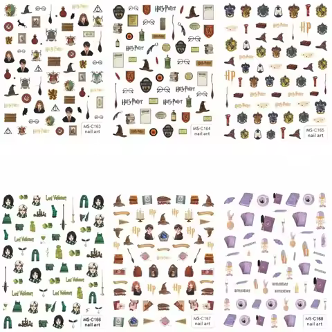 Miniso New Cartoon Harry Potter Nail Stickers Anime Snoopy Sticker Cute Pokemon Stickers For Nails P
