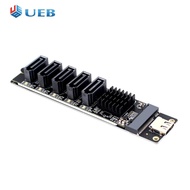 USB C To SATA 3.0การ์ดขยาย6Gbps ปลั๊กแอนด์เพลย์ USB C To SATA 3.0อะแดปเตอร์ประเภท C ถึง5-Ch 3.0 SATA