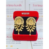 Wing Sing 916 Gold Earrings / Subang Indian Design  Emas 916 (WS059)