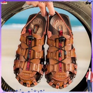 Men Sandals Leather  Beach Casual Shoes Outdoor Summer Fashion Gladiator Shoes