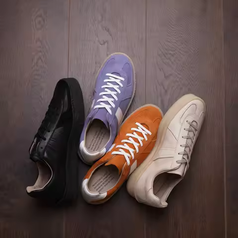 German Military Trainer Shoes Fashion Sneakers GAT Classic Genuine Leather Rof Stlye Hand Stitching 