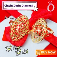 Wing Sing Cincin Datin Diamond Shape Fesyen Padu Tulen Emas 916 / 916 Gold Ring