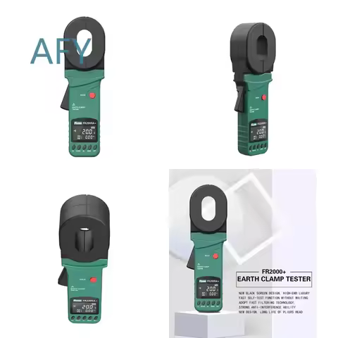 FR2000A+ Digital Clamp Meter for AC DC Current Voltage Resistance Continuity Test Earth Ground Clamp