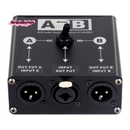 2 in 1 Out XLR Audio Switcher XLR Balanced Audio Switcher for Microphone Sound Card Mixer 2 Male XLR