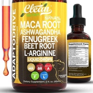 Clean Nutra Maca Root, Ashwagandha, Fenugreek, Beet Root, L-Arginine & More for Women & Men's Optimu