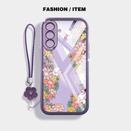 VRQR Cover for Samsung Galaxy A17 M17 F17 5G 4G Green Forest Clear Shockproof Phone Case with Flower