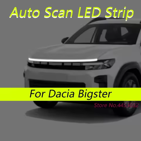 New 59 Inch DRL Auto Scan Starting LED Strips For Dacia Bigster 2025 Car Hood Light Flexible Headlig