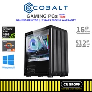 Cobalt Gaming Desktop PC TS26 - AMD Ryzen 5-5500 - GeForce RTX 4060 8GB - 16GB DDR4 RAM - 512GB SSD (2Yrs Pickup)