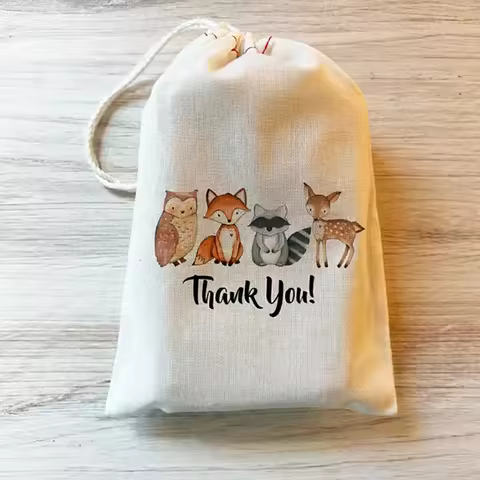 5pcs Forest Woodland Animal Fox Deer Owl bag boy girl Baby Shower 1st 2nd 3rd 4th happy Birthday par