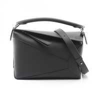 【二手】 LOEWE Puzzle Bag Espresso Small A510P60XAC1100 黑色皮革小號手提包 女士（全新）