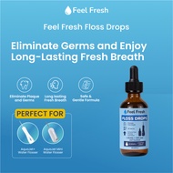 Water Flosser Solution Drops - Feel Fresh Floss Drops 60ml Mint Fresh Breath Dental Rinse Concentrat