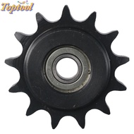 TOPTOOL Convex Idler Gear, 10mm Bore 1/2" Pitch C45 Carbon Steel Chain Idler Sprocket, with Insert 1