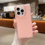 Vỏ bảo vệ màu trơn bảo vệ bậc quân sự 3 trong 1 sang trọng cho iPhone 16 15 14 13 12 11 Pro Max Mini