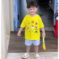 (SUMMER COLLECTION) YELLOW SEA CREATURES T-SHIRT Loose Form Boxy 100% Cotton 2C