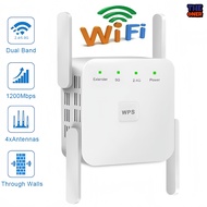 Dual-band WiFi repeater (2.4Ghz/5GHz) เครื่องขยายเสียง WIFI 1200Mbps เครื่องขยายเสียงเครือข่าย ตัวขย