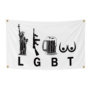 【Worth-Buy】 Lgbt Liberty Tits Flag Wall Hanging Funny Banner 3x5ft For Dorm Tapestry Poster College