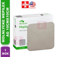 [1 BOX] Molnlycke Mepilex Ag Dressing 10cm x 10cm (5pc/box)(287110)