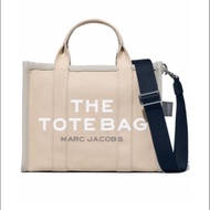 MARC JACOBS MJ 帆布 THE TOTE 中號手提袋 托特包 米白色