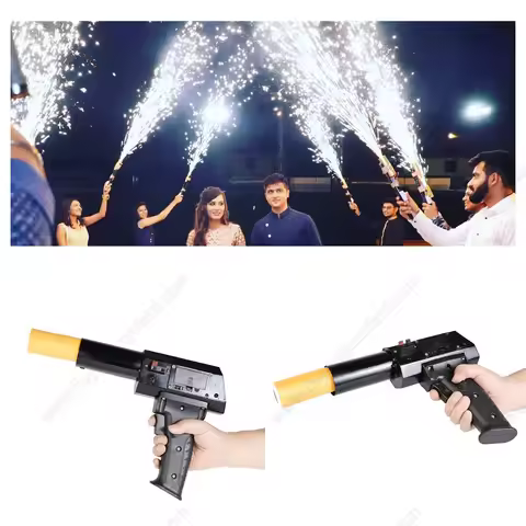 Cold Pyro Gun Hand Held Shooter Ignition Party Stage Fountain Firework Spark Firing System Machine W