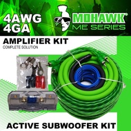 MOHAWK Car Audio AMP-KIT 4GA 4AWG Amplifier Kit Active Subwoofer Kit OFC POWER CABLE RCA FUSE Holder