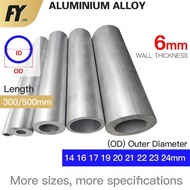 FUYI Aluminum tube 6mm wall thickness 14-54mm straight 300mm 500mm long round Smooth Aluminium OD14-