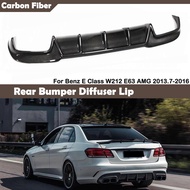 Carbon Fiber Car Rear Bumper Diffuser Lip Spoiler Bracket Exhaust Plate For Mercedes Benz E Class W2